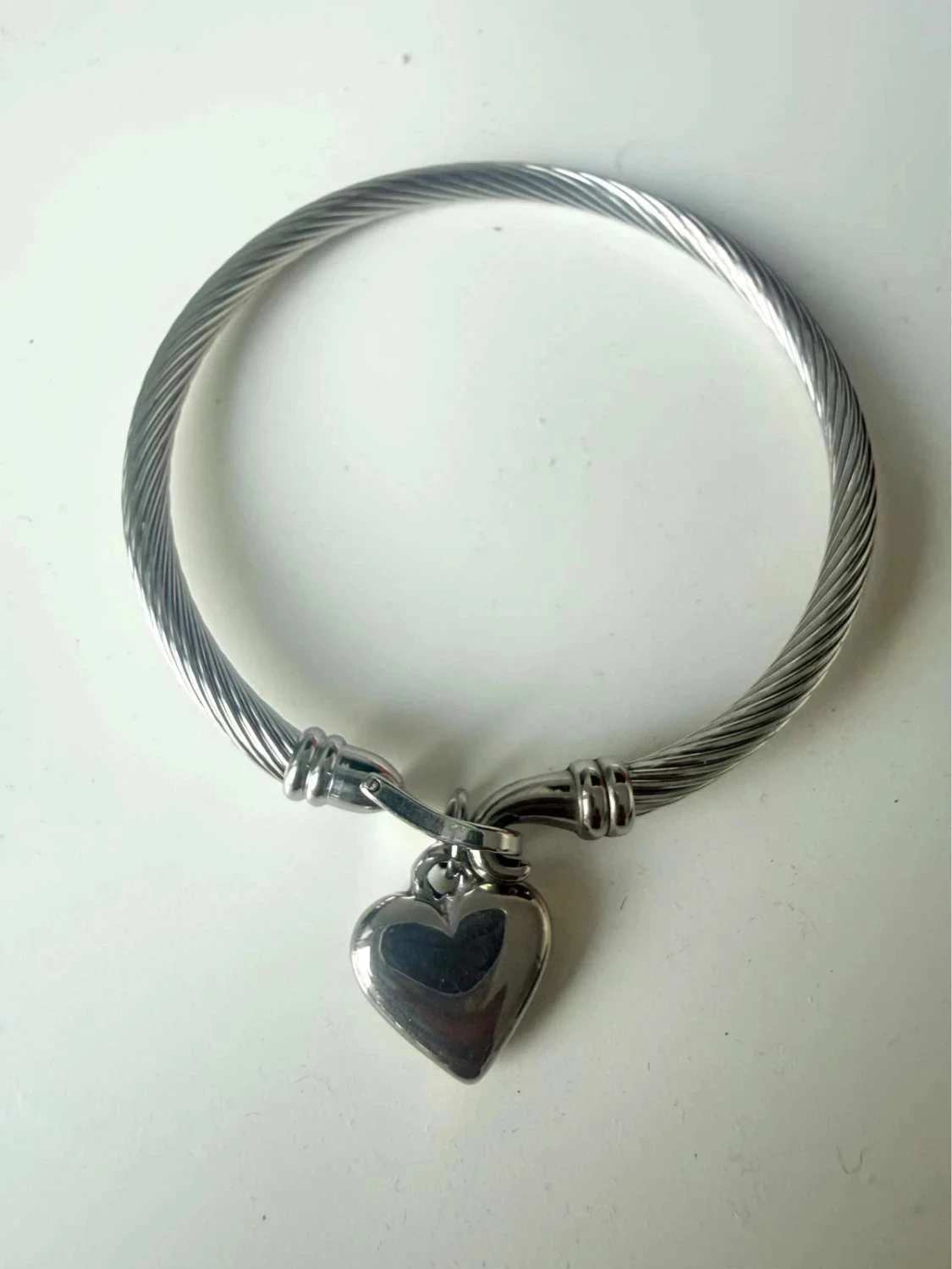 Bracelet argenté pendentif coeur